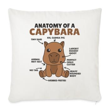 Sweet Capybara Explanation Anatomy of a Capybara - Sofa pillowcase 17,3'' x 17,3'' (45 x 45 cm) - natural white - Front