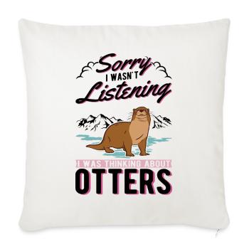 Loutre Cadeau Loutre Loutre Loutre Loutre de mer - Housse de coussin décorative 45 x 45 cm - blanc nature - Devant