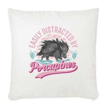 Easily distracted by Porcupines Porcupine - Sofa pillowcase 17,3'' x 17,3'' (45 x 45 cm) - natural white - Front