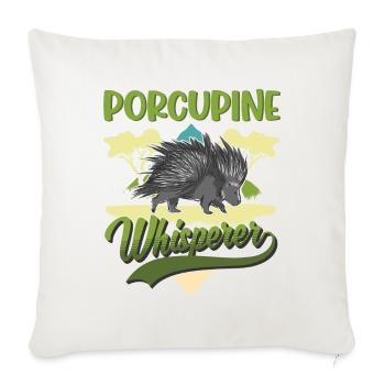 Porcupine Whisperer - Housse de coussin décorative 45 x 45 cm - blanc nature - Devant
