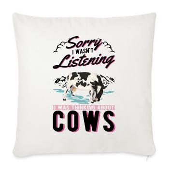 Éleveur de vaches Éleveur de bovins Vaches fermiers - Housse de coussin décorative 45 x 45 cm - blanc nature - Devant