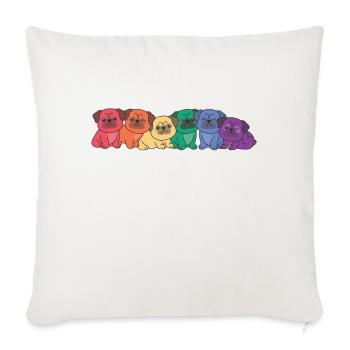 Rainbow Pug Flag Pride LGBTQ Cute Dogs - Sofa pillowcase 17,3'' x 17,3'' (45 x 45 cm) - natural white - Front