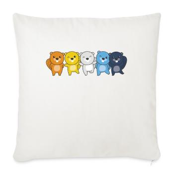 Aroace Flag Pride LGBTQ cute beaver - Sofa pillowcase 17,3'' x 17,3'' (45 x 45 cm) - natural white - Front