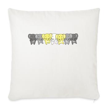 Demiping Flag Pride LGBTQ Cute Elephant - Sofa pillowcase 17,3'' x 17,3'' (45 x 45 cm) - natural white - Front