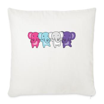 Multisexual Flag Pride LGBTQ Cute Elephant - Sofa pillowcase 17,3'' x 17,3'' (45 x 45 cm) - natural white - Front