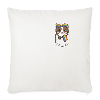 Regenbogen Katze Flag Pride LGBTQ süße Katzen - Sofakissenbezug 45 x 45 cm - Naturweiß  - Vorne