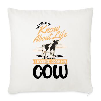 Vache Éleveurs de bovins Éleveurs Vaches Éleveur - Housse de coussin décorative 45 x 45 cm - blanc nature - Devant