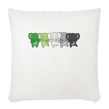 Aromantik Flag Pride LGBTQ Cute Elephant - Sofa pillowcase 17,3'' x 17,3'' (45 x 45 cm) - natural white - Front