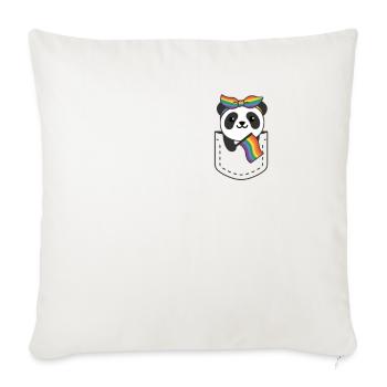 Rainbow Panda Flag Pride LGBTQ Cute Pandas - Sofa pillowcase 17,3'' x 17,3'' (45 x 45 cm) - natural white - Front