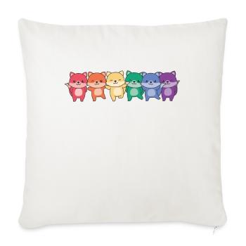 Rainbow Fox Flag Pride LGBTQ Cute Foxes - Sofa pillowcase 17,3'' x 17,3'' (45 x 45 cm) - natural white - Front