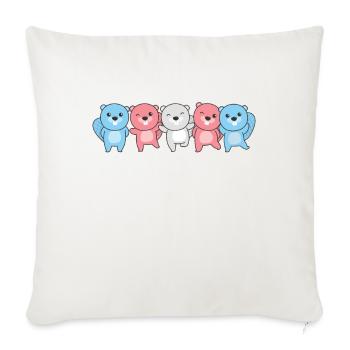 Transgender Flag Pride LGBTQ süßer Biber - Sofakissenbezug 45 x 45 cm - Naturweiß  - Vorne