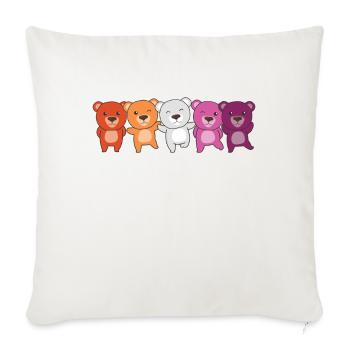 Lesbian Flag Pride LGBTQ Cute Bear - Housse de coussin décorative 45 x 45 cm - blanc nature - Devant