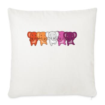 Lesbian Flag Pride LGBTQ Cute Elephant - Sofa pillowcase 17,3'' x 17,3'' (45 x 45 cm) - natural white - Front