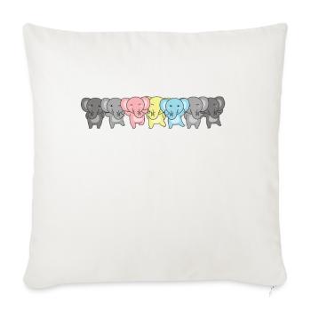 Demiflux Flag Pride LGBTQ Cute Elephant - Sofa pillowcase 17,3'' x 17,3'' (45 x 45 cm) - natural white - Front