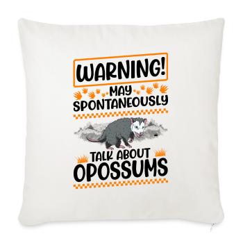 Warnung Opossum Possum Beutelratte - Sofakissenbezug 45 x 45 cm - Naturweiß  - Vorne