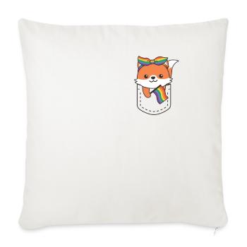 Rainbow Fox Flag Pride LGBTQ Cute Foxes - Sofa pillowcase 17,3'' x 17,3'' (45 x 45 cm) - natural white - Front