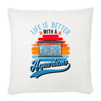 La vie est meilleure avec un aquarium - Housse de coussin décorative 45 x 45 cm - blanc nature - Devant