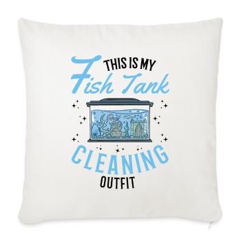 Fish Tank Cleaning Outfit Aquarium Aquarist - Sofa pillowcase 17,3'' x 17,3'' (45 x 45 cm) - natural white - Front