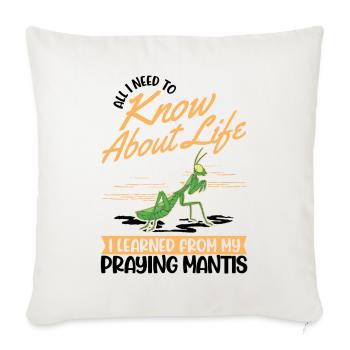Gottesanbeterin Mantis Fangschrecke - Sofakissenbezug 45 x 45 cm - Naturweiß  - Vorne