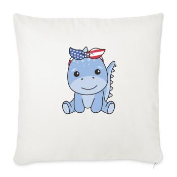 4 juillet American Dino for Kids USA - Housse de coussin décorative 45 x 45 cm - blanc nature - Devant