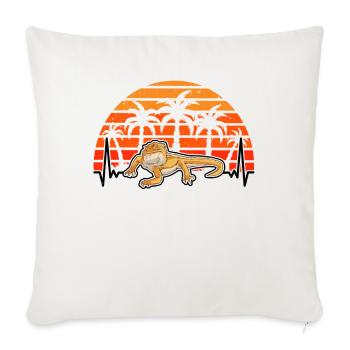 Battement de cœur de dragon barbu - Housse de coussin décorative 45 x 45 cm - blanc nature - Devant