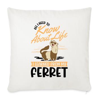 furet disant furet - Housse de coussin décorative 45 x 45 cm - blanc nature - Devant