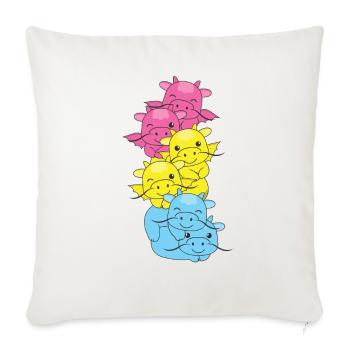 Pansexuell Flag Pride LGBTQ süßer Drache - Sofakissenbezug 45 x 45 cm - Naturweiß  - Vorne