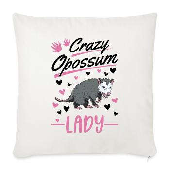 Opossum fou Femme Marsupial de l’opossum - Housse de coussin décorative 45 x 45 cm - blanc nature - Devant