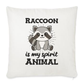 Le raton laveur est mon animal spirituel - mignon raton laveur - Housse de coussin décorative 45 x 45 cm - blanc nature - Devant