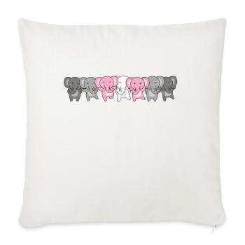 Demigirl Flag Pride LGBTQ Cute Elephant - Sofa pillowcase 17,3'' x 17,3'' (45 x 45 cm) - natural white - Front