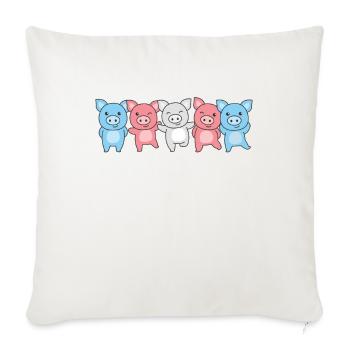 Transgender Flag Pride LGBTQ Cute Pig - Sofa pillowcase 17,3'' x 17,3'' (45 x 45 cm) - natural white - Front
