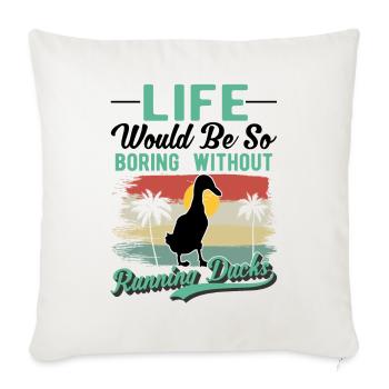 Indian Running Duck Gift Running Duck - Sofa pillowcase 17,3'' x 17,3'' (45 x 45 cm) - natural white - Front