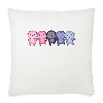 Omnisexuel Drapeau Fierté LGBTQ Singe mignon - Housse de coussin décorative 45 x 45 cm - blanc nature - Devant