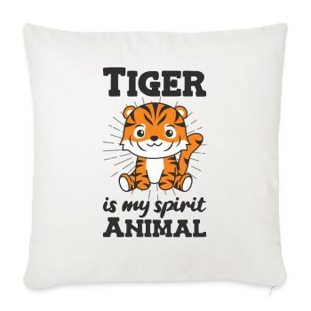 Tiger is my spirit animal - süßer Tiger - Sofa pillowcase 17,3'' x 17,3'' (45 x 45 cm) - natural white - Front