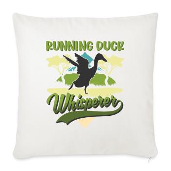 Running Duck Whisperer Running Duck - Housse de coussin décorative 45 x 45 cm - blanc nature - Devant