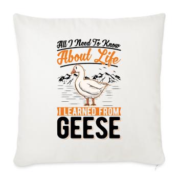 Oies Oies Oie reproductrice d’oies - Housse de coussin décorative 45 x 45 cm - blanc nature - Devant