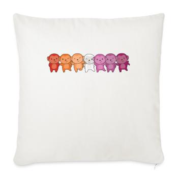 Lesbian Flag Pride LGBTQ Cute Monkey - Sofa pillowcase 17,3'' x 17,3'' (45 x 45 cm) - natural white - Front
