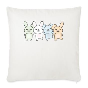 Unlabeld Flag Pride LGBTQ Cute Bunny - Sofa pillowcase 17,3'' x 17,3'' (45 x 45 cm) - natural white - Front