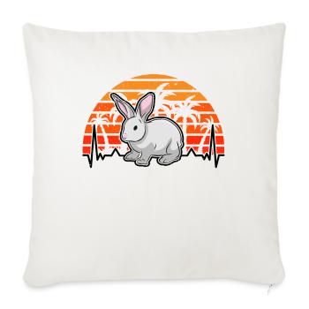 Lapin Heartbeat Lapin Rétro - Housse de coussin décorative 45 x 45 cm - blanc nature - Devant
