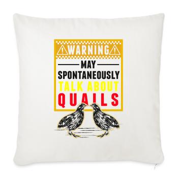 Warning Quail Quail Breeding Quail Breeder - Sofa pillowcase 17,3'' x 17,3'' (45 x 45 cm) - natural white - Front