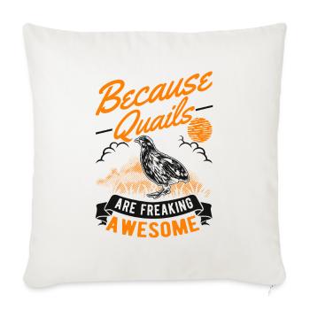 Quail breeder gift quail - Sofa pillowcase 17,3'' x 17,3'' (45 x 45 cm) - natural white - Front