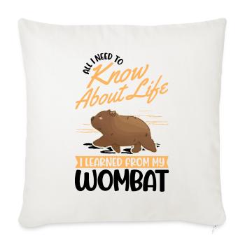 Wombat australien - Housse de coussin décorative 45 x 45 cm - blanc nature - Devant