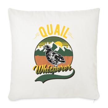Caille Whisperer Caille Cadeau d’éleveur - Housse de coussin décorative 45 x 45 cm - blanc nature - Devant