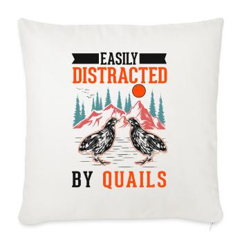 Caille cadeau éleveur de cailles - Housse de coussin décorative 45 x 45 cm - blanc nature - Devant