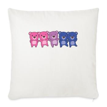 Bisexual Flag Pride LGBTQ Cute Bear - Housse de coussin décorative 45 x 45 cm - blanc nature - Devant