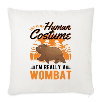 Wombat Costume Humain Halloween - Housse de coussin décorative 45 x 45 cm - blanc nature - Devant
