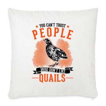 Avertissement éleveurs de cailles de pépinière - Housse de coussin décorative 45 x 45 cm - blanc nature - Devant