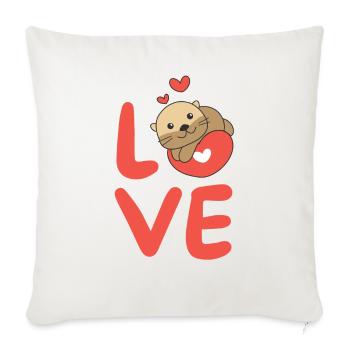 Otters for Valentine's Day Cute Animals Hearts Love - Sofa pillowcase 17,3'' x 17,3'' (45 x 45 cm) - natural white - Front