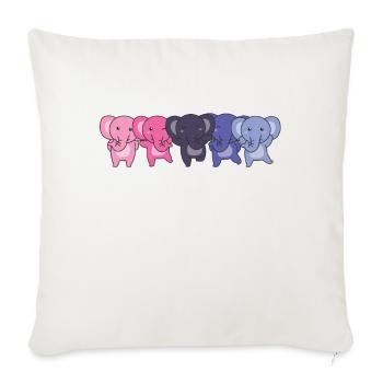 Omnisexual Flag Pride LGBTQ Cute Elephant - Sofa pillowcase 17,3'' x 17,3'' (45 x 45 cm) - natural white - Front