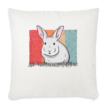 Lapin Rétro Lapin Lapin Vintage - Housse de coussin décorative 45 x 45 cm - blanc nature - Devant